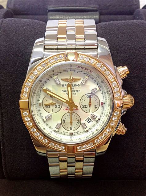 breitling chronomat 44 diamond bezel|breitling diamond bezel men watch.